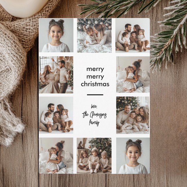 Collage Foto Frohe Weihnachtskarte | Familienname Einladung (Von Creator hochgeladen)