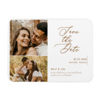 Collage Foto Gold Text Hochzeit Speichern Sie das 