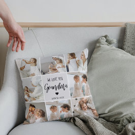 Collage Foto Grau Wir Liebe Sie Oma Bestes Geschen Kissen