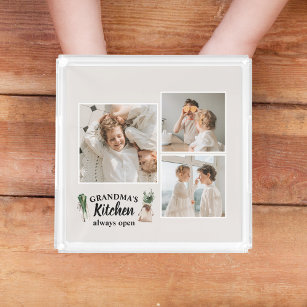 Collage Foto & Großküche ist immer geöffnet Acryl Tablett