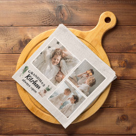 Collage Foto & Großküche ist immer geöffnet Geschirrtuch