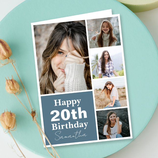 Collage | Foto Jedes Alter Geburtsdatum Karte (Personalize the collage birthday greeting card to create a special keepsake for your loved one!)