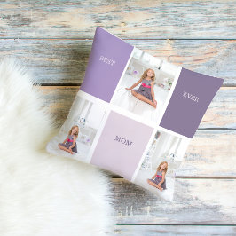 Collage Foto Lila Beste Mama je Geschenk Kissen