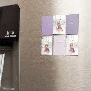 Collage Foto Lila Beste Mama je Geschenk Magnet