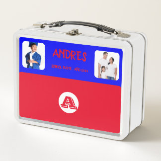 COLLAGE Foto Lunchbox BLAU RED to Customization