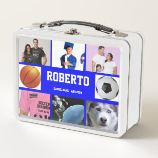 COLLAGE Foto Lunchbox BLAU WHITE zum Anpassen
