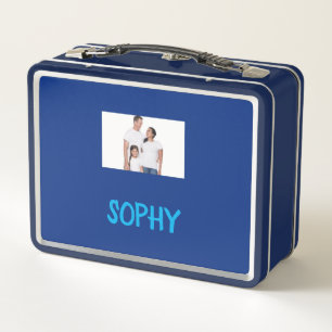 COLLAGE Foto Lunchbox BLAU WHITE zum Anpassen
