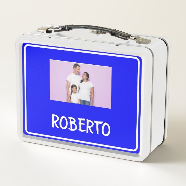 COLLAGE Foto Lunchbox BLAU WHITE zum Anpassen (Rückseite)