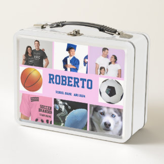 COLLAGE Foto Lunchbox PINK , LILA zum Anpassen