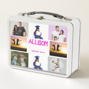 COLLAGE Foto Lunchbox PINK , LILA zum Anpassen