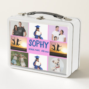 COLLAGE Foto Lunchbox PINK , LILA zum Anpassen