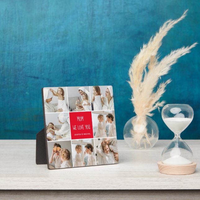 Collage Foto Mama Red Wir Liebe Sie beste Mutter G Fotoplatte (InSitu)