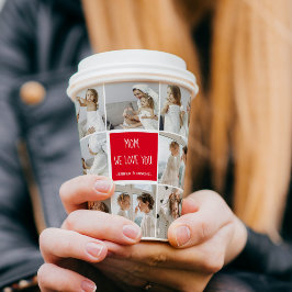 Collage Foto Mama Red Wir Liebe Sie beste Mutter G Pappbecher