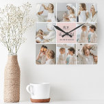 Collage Foto Mama Wir Liebe Sie beste Mutter Gesch Quadratische Wanduhr<br><div class="desc">Dieses Collage Foto ist ein perfektes Geschenk, um Ihre Liebe für Ihre Mutter zum Ausdruck zu bringen. Der Rahmen ist wunderschön in Rosatönen gestaltet und verleiht dem Gesamtbild eine Touch von Weiblichkeit und Eleganz. Der Rahmen kann mehrere Fotos verschiedener Größen enthalten, sodass Sie eine einzigartige und personalisierte Anzeige für Ihre...</div>