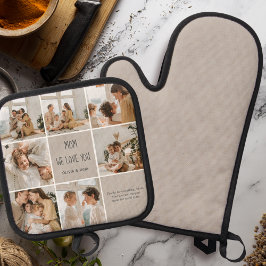 Collage Foto Mama Wir Liebe Sie Ofenhandschuh & Topflappen-Set