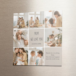 Collage Foto Mama Wir Liebe Sie | Personalisiert Magnet