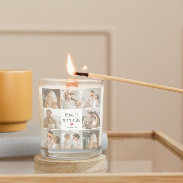 Collage Foto | Mein Vater ist mein Valentingeschen Quadratischer Aufkleber (Von Creator hochgeladen)