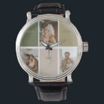 Collage Foto Modernes Bestes Vater je Geschenk Armbanduhr<br><div class="desc">Ein Collage Foto Modern Best Vater Ever Geschenk ist eine perfekte Möglichkeit, um Ihre Wertschätzung für Ihren Vater zu zeigen. Dieses Geschenk besteht aus einer Collage im modernen Stil, die mehrere Fotos von Ihnen und Ihrem Vater umfasst und die besonderen Momente und Erinnerungen hervorhebt, die Sie gemeinsam geteilt haben. Die...</div>