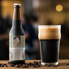 Collage Foto Modernes Bestes Vater je Geschenk Bierflaschenetikett