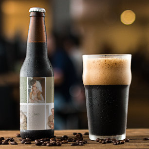 Collage Foto Modernes Bestes Vater je Geschenk Bierflaschenetikett