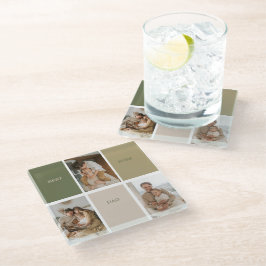 Collage Foto Modernes Bestes Vater je Geschenk Glasuntersetzer