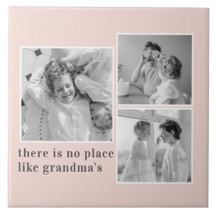 Collage Foto Pastell Pink Bestes Grandma Geschenk Fliese