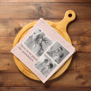 Collage Foto Pastell Pink Bestes Grandma Geschenk Geschirrtuch