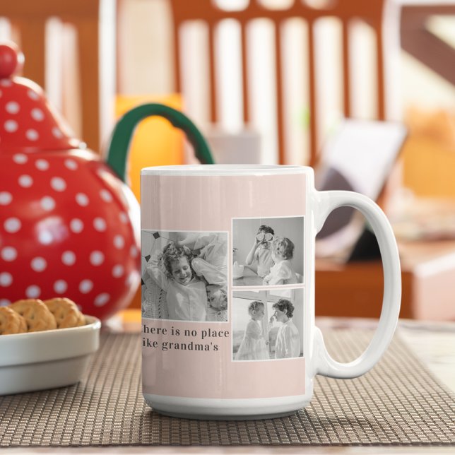 Collage Foto Pastell Pink Bestes Grandma Geschenk Kaffeetasse (Von Creator hochgeladen)