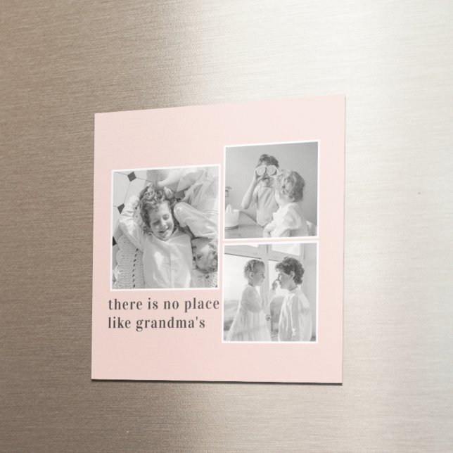 Collage Foto Pastell Pink Bestes Grandma Geschenk Magnet (Von Creator hochgeladen)