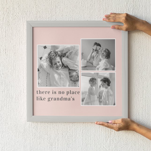 Collage Foto Pastell Pink Bestes Grandma Geschenk Poster (Von Creator hochgeladen)