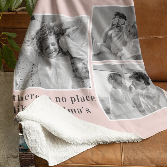 Collage Foto Pastell Pink Bestes Grandma Geschenk Sherpadecke (Von Creator hochgeladen)