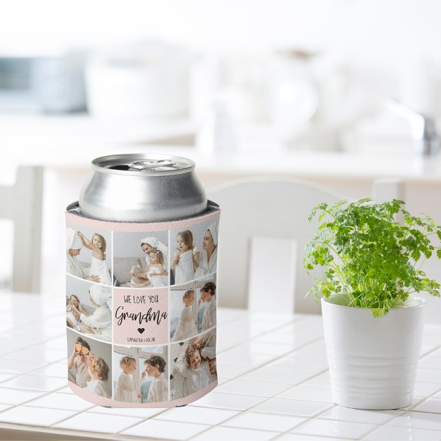 Collage Foto Pink Wir Liebe Sie Oma Bestes Geschen Dosenkühler (Von Creator hochgeladen)