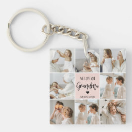 Collage Foto Pink Wir Liebe Sie Oma Bestes Geschen Schlüsselanhänger