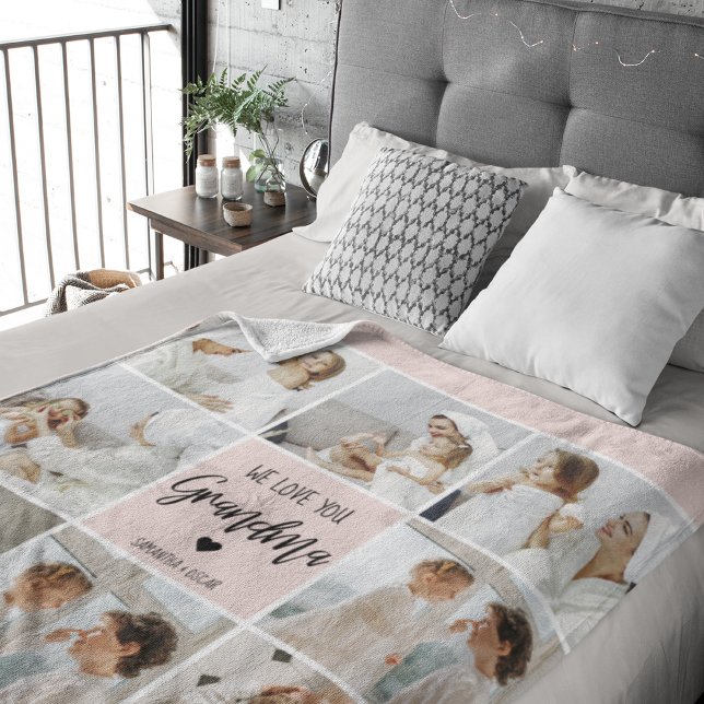 Collage Foto Pink Wir Liebe Sie Oma Bestes Geschen Sherpadecke (Von Creator hochgeladen)