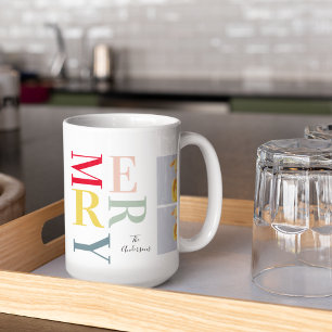 Collage Foto und farbenfroh fröhlich   Happy Holid Kaffeetasse