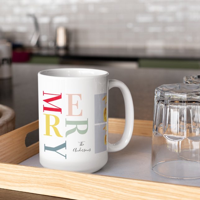 Collage Foto und farbenfroh fröhlich | Happy Holid Kaffeetasse (Von Creator hochgeladen)