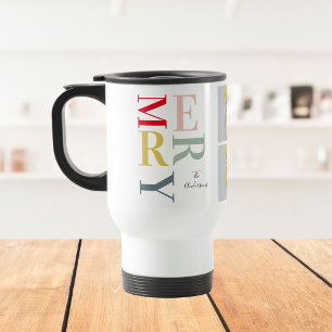 Collage Foto und farbenfroh fröhlich Happy Holid Reisebecher