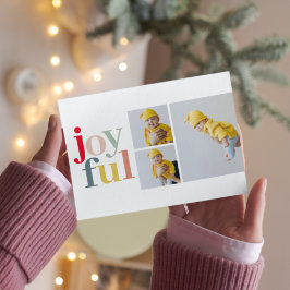 Collage Foto und farbenfrohe Freude | Weihnachtsge Feiertagspostkarte