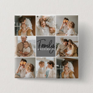 Collage Foto und Personalisierte Graugeschenke Button