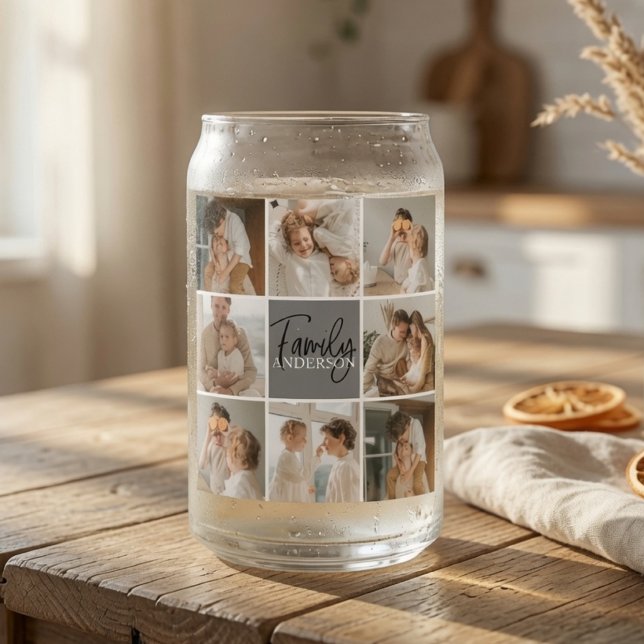 Collage Foto und Personalisierte Graugeschenke Dosenglas (Von Creator hochgeladen)
