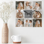 Collage Foto und Personalisierte Graugeschenke Quadratische Wanduhr<br><div class="desc">Erstellen Sie eine schöne und personalisierte Familienkollage mit acht Fotos, begleitet von einem personalisierten Familiennamen in Grau. Dieses einmalige und nachdenkliche Geschenk eignet sich hervorragend zum Gedenken an besondere Momente und zum Feiern der Liebe und Bindung innerhalb einer Familie. Die Collage umfasst acht sorgfältig ausgewählte Fotos, die Sie zur Verfügung...</div>