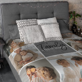 Collage Foto und Personalisierte Graugeschenke Sherpadecke