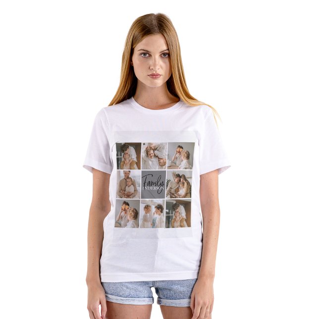 Collage Foto und Personalisierte Graugeschenke T-Shirt (Von Creator hochgeladen)