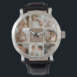 Collage Foto Vater Wir Liebe Sie glückliche Väter  Armbanduhr<br><div class="desc">Ein Collage Foto ist eine Bildersammlung, die visuell ansprechend gestaltet ist, und es kann eine großartige Möglichkeit sein, besondere Anlass wie den Vatertag zu feiern. In dieser speziellen Collage haben wir mehrere Fotos zusammengestellt, die die liebevollen Erinnerungen einfangen, die wir mit unserem Vater über die Jahre geteilt haben. Während wir...</div>