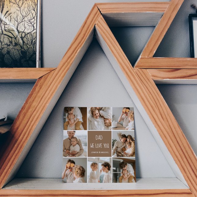 Collage Foto Vater Wir Liebe Sie glückliche Väter  Magnetkarte (Von Creator hochgeladen)