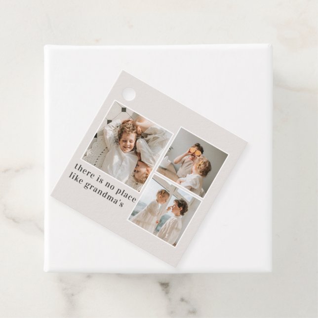 Collage Foto & Zitat Bestes Grandma-Geschenk Geschenkanhänger (Beispiel)