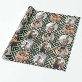 Collage Fotos Holiday Strip Muster Geschenkpapier