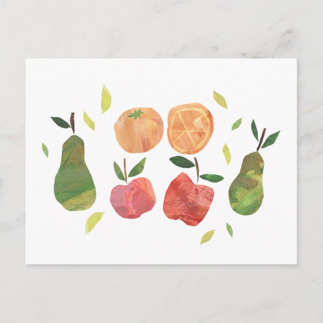 Collage Fruit Illustration Postkarte (Vorderseite)