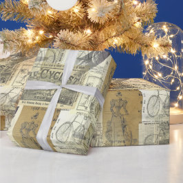 Collage für Vintage Fahrrad- und Fahrradwerbung Geschenkpapier