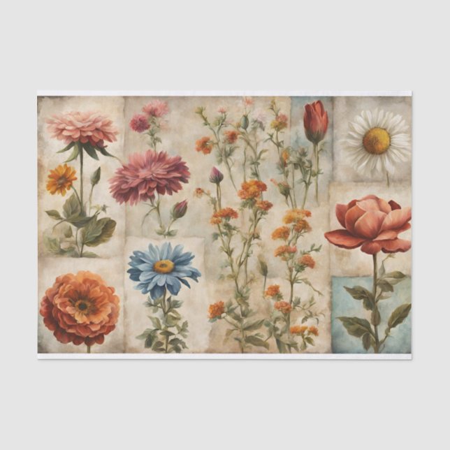 Collage für Wildblumen und Blume Seidenpapier (Vorderseite)